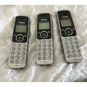 Lot of 3 VTech Cordless Expansion Handsets Silver Black Handsets Only